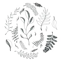 Round Leaves Wreath - Ink